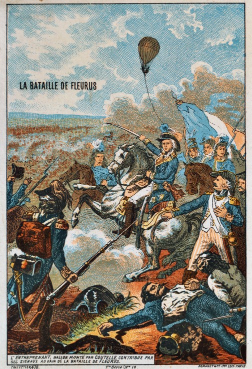 The balloon Entreprenant, flown by Coutelle, at the battle of Fleurus, 1794 (From the Series "The Dr a Unbekannter Künstler