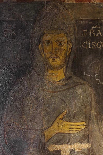 San Francesco d'Assisi (Dettaglio del suo ritratto più antico) a Unbekannter Künstler