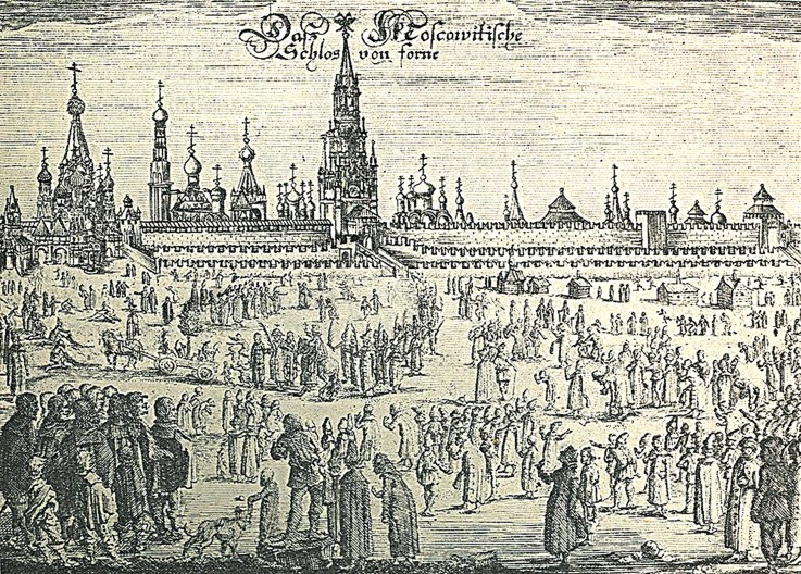 The donkey walk in the Moscow Kremlin (From "Travels to the Great Duke of Muscovy and the King of Pe a Unbekannter Künstler