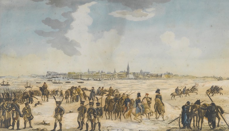 The Crossing of the Rhine near Düsseldorf by the Russian Army, 13 January 1814 a Unbekannter Künstler