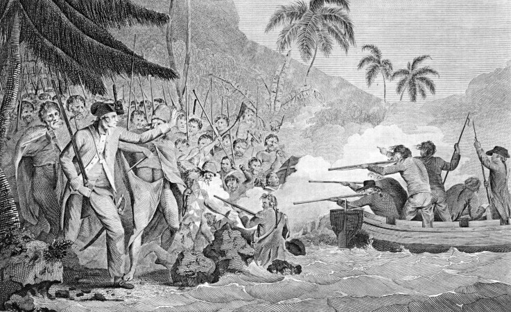 The Death of Captain James Cook on February 14, 1779 a Unbekannter Künstler
