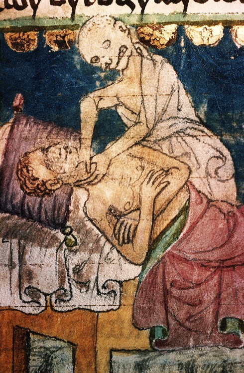 Death Strangling a Victim of the Plague. From the Stiny Codex a Unbekannter Künstler