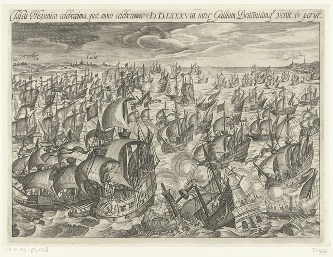 The sinking of the Spanish Armada in 1588 a Unbekannter Künstler