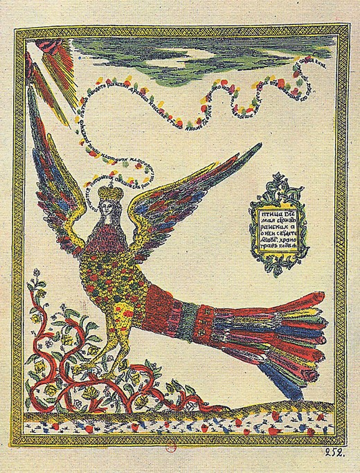 The Sirin bird (Lubok) a Unbekannter Künstler