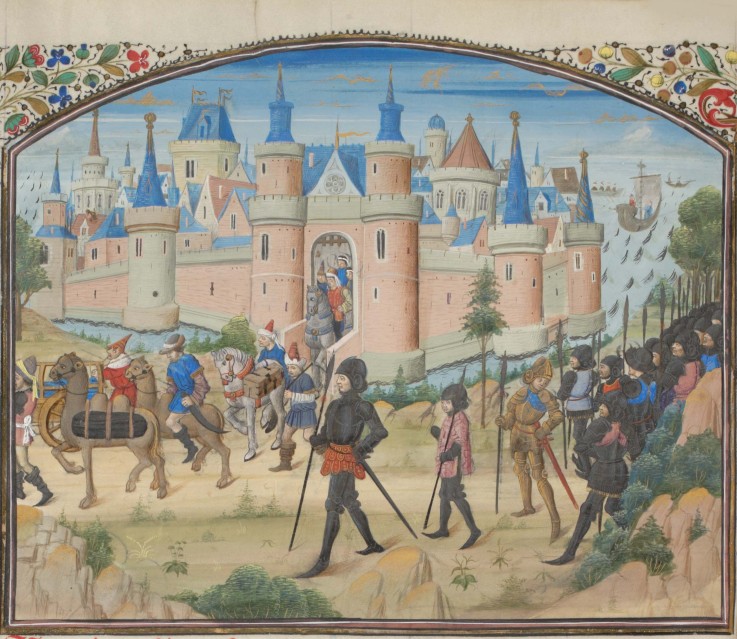 The Siege of Tyre, 1124. Miniature from the "Historia" by William of Tyre a Unbekannter Künstler