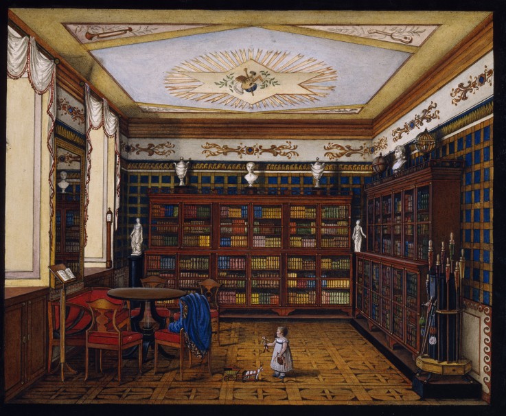 The Library of Count Henryk Ilinsky in Romaniv a Unbekannter Künstler