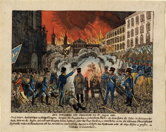 The capture of Smolensk on August 18, 1812 a Unbekannter Künstler
