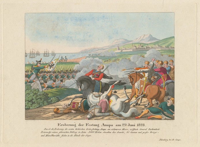 The Fall of the Anapa fortress on June 23, 1828 a Unbekannter Künstler