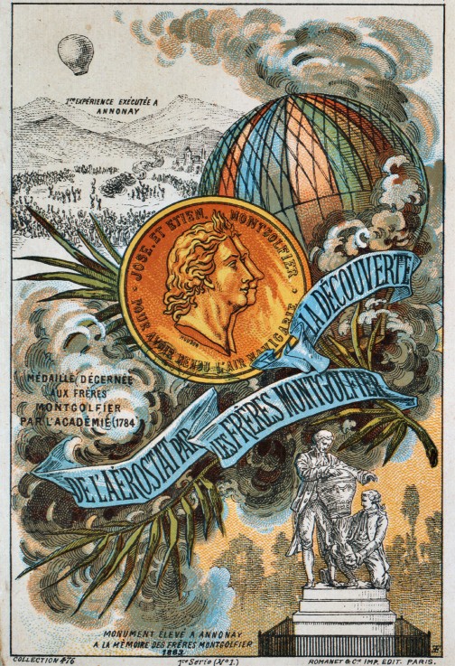 The brothers Montgolfier, 1784 (From the Series "The Dream of Flight") a Unbekannter Künstler