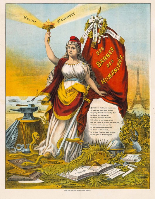 The Goddess of Liberty with hammer and anvil a Unbekannter Künstler