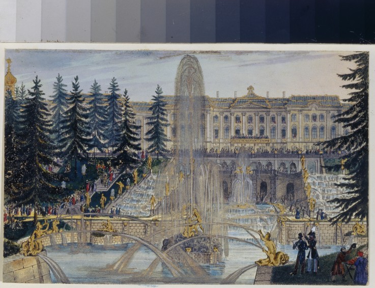 The Grand Cascade of Peterhof (Album of Marie Taglioni) a Unbekannter Künstler