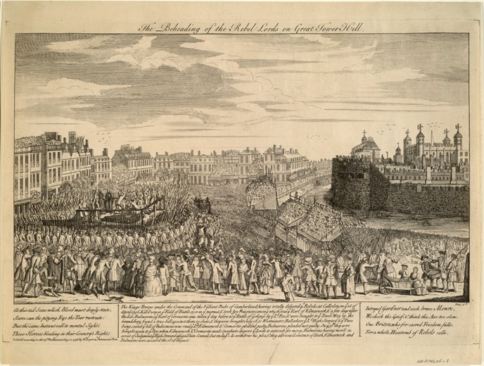 The Beheading of the Jacobite rebels at Tower Hill a Unbekannter Künstler