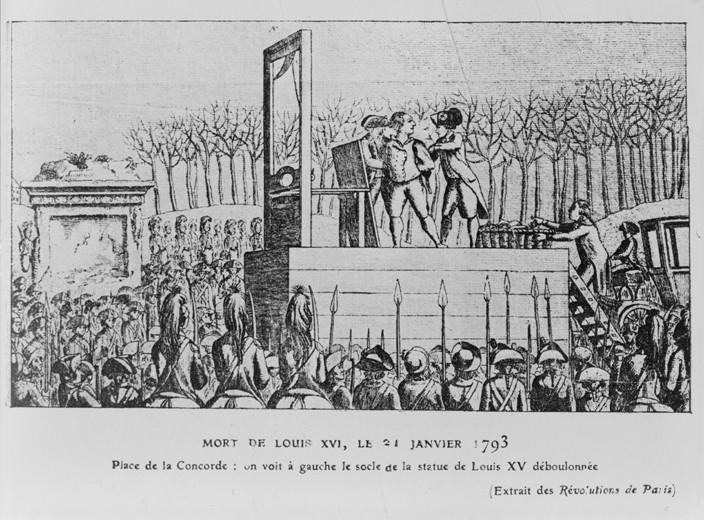 The Execution of Louis XVI in the Place de la Revolution on 21 January 1793 a Unbekannter Künstler