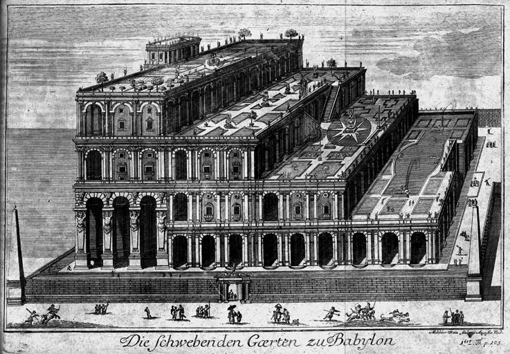 Hanging Gardens of Babylon (from the Book of Humphrey Prideaux) a Unbekannter Künstler