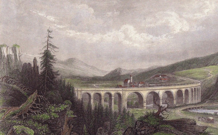 Southern Railway. Viaduct Payerbach, Semmering a Unbekannter Künstler