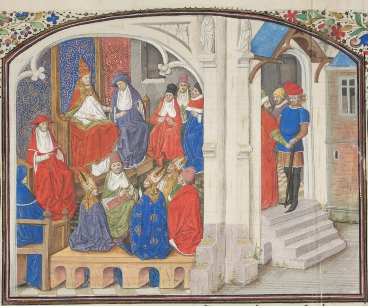 The Council of Clermont in 1095. Miniature from the "Historia" by William of Tyre a Unbekannter Künstler