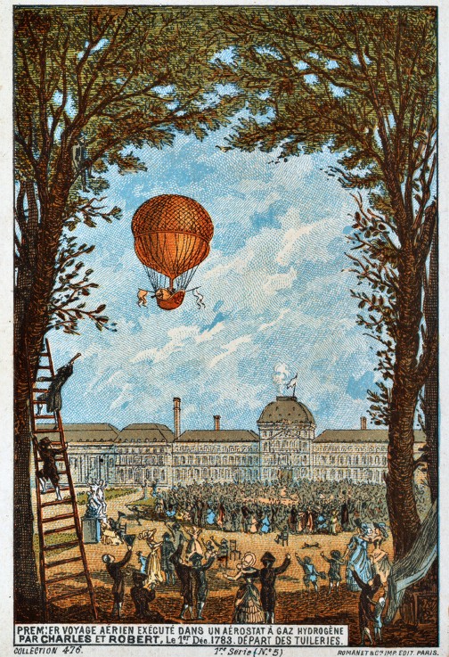 First aerial voyage by Charles and Robert, 1783 (From the Series "The Dream of Flight") a Unbekannter Künstler