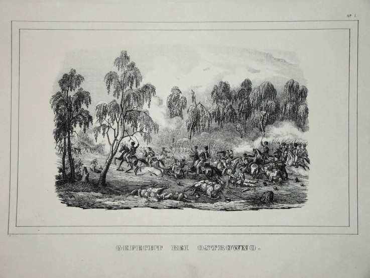 Battle between Russian troops and French cavalry near Ostrovno 25-26 July 1812 a Unbekannter Künstler