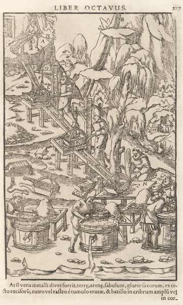Illustration from De re metallica libri XII by Georgius Agricola a Unbekannter Künstler