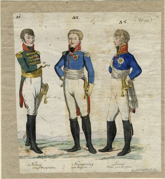Jérôme Bonaparte, King of Westphalia, Prince Louis Ferdinand of Prussia and Ludwig I of Bavaria a Unbekannter Künstler