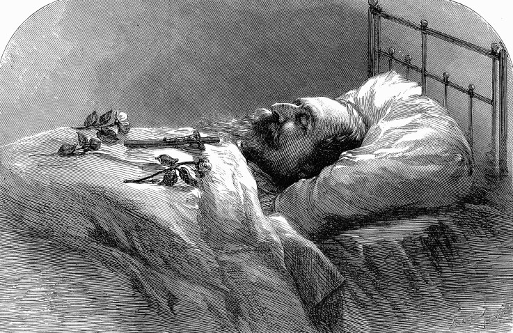 Emperor Napoleon III on the deathbed a Unbekannter Künstler