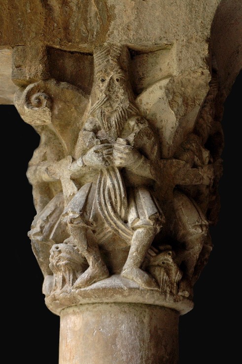 Detail of a capital in the cloister Sant Pere de Galligants a Unbekannter Künstler