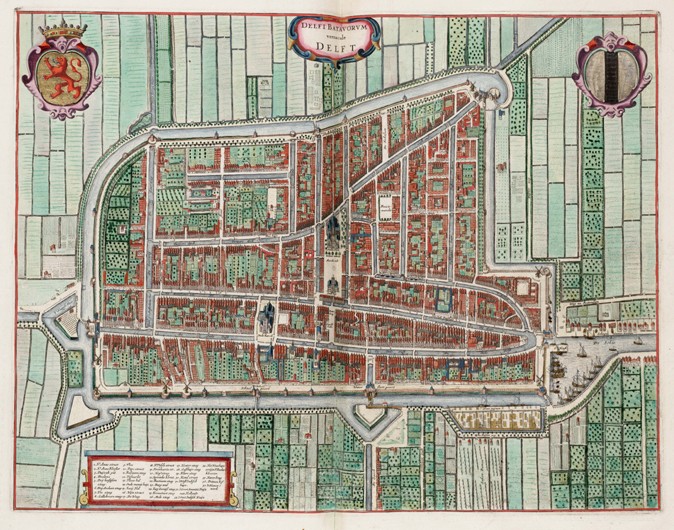 Map of Delft (Delfi Batavorum) a Unbekannter Künstler