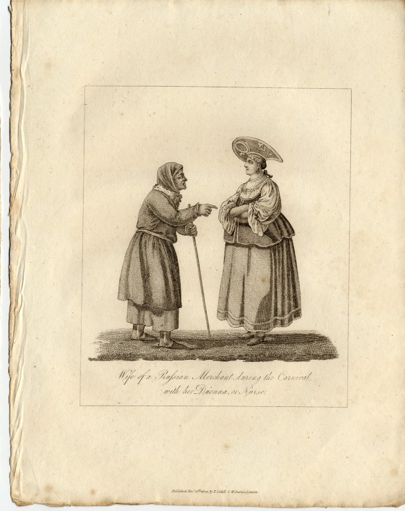Merchant's wife wuth Nurse during Fasching a Unbekannter Künstler