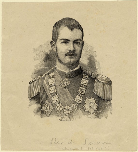 King Aleksandar of Serbia (1876-1903) a Unbekannter Künstler