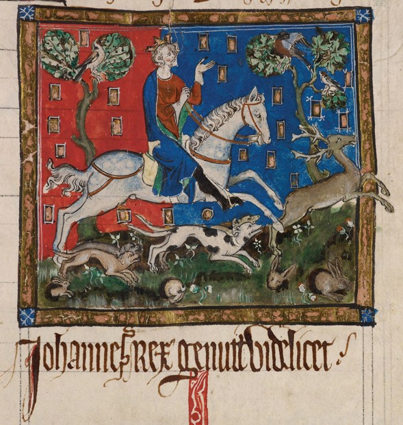 King John hunting on horseback a Unbekannter Künstler