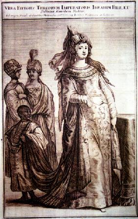 Mehpeyker Sultan with her court servants