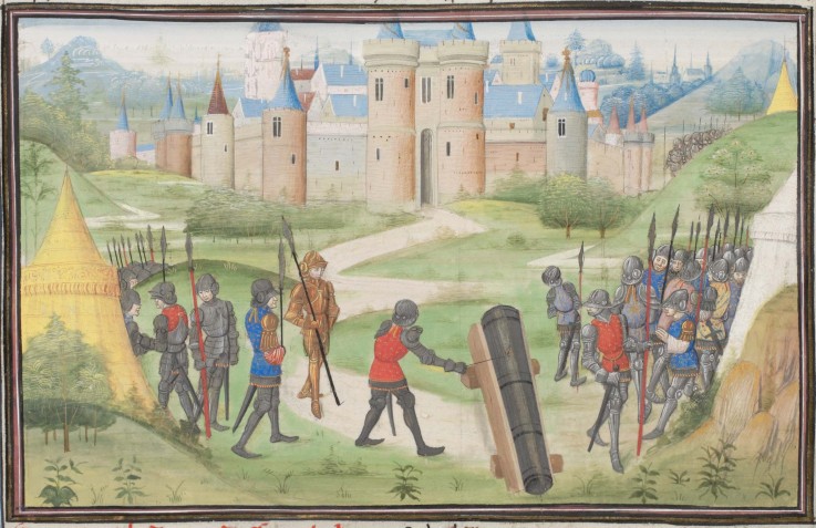 Camp of the Crusaders near Jerusalem. Miniature from the "Historia" by William of Tyre a Unbekannter Künstler