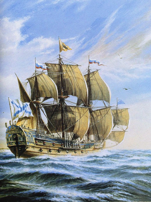 Russian ship of the line Poltava, 1712 a Unbekannter Künstler