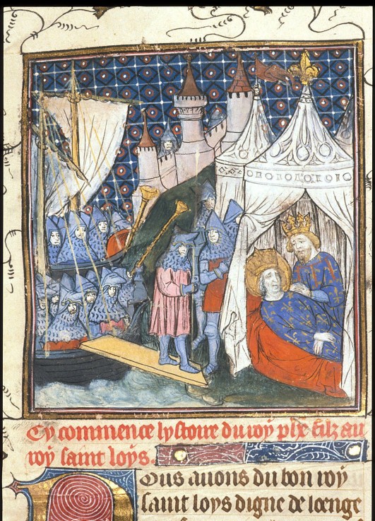 Saint Louis died during his second crusade in Tunis (From the Chroniques de France ou de St Denis) a Unbekannter Künstler