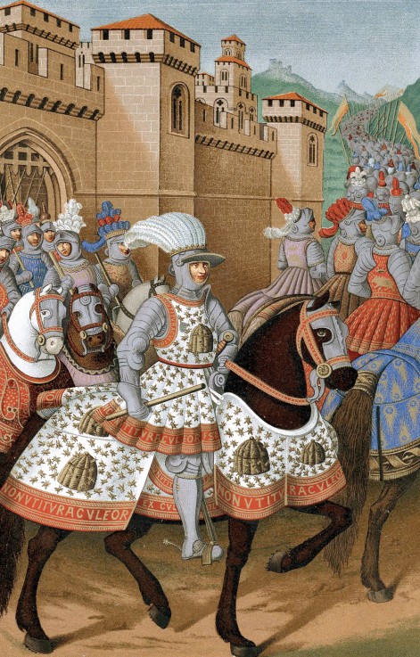 Louis XII of France riding out with his army to chastise the city of Genoa, 24 April 1507 a Unbekannter Künstler