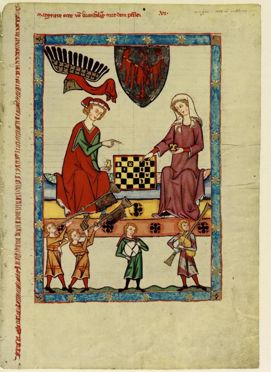 Margrave Otto IV of Brandenburg Playing Chess (From the Codex Manesse) a Unbekannter Künstler