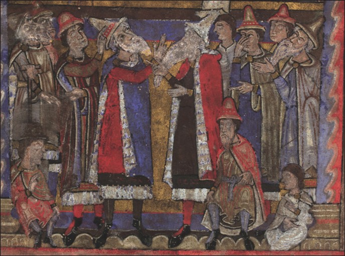 Matthew and the representatives of the twelve tribes of Israel (Gospels, formerly Dresden Ms. A 94) a Unbekannter Künstler