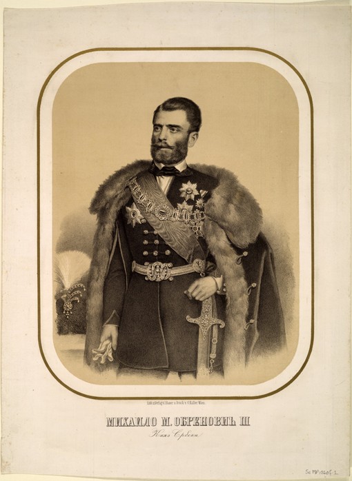 Mihailo Obrenovic III (1823-1868), Prince of Serbia a Unbekannter Künstler