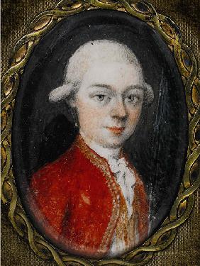 Miniature portrait of Wolfgang Amadeus Mozart (1756-1791)