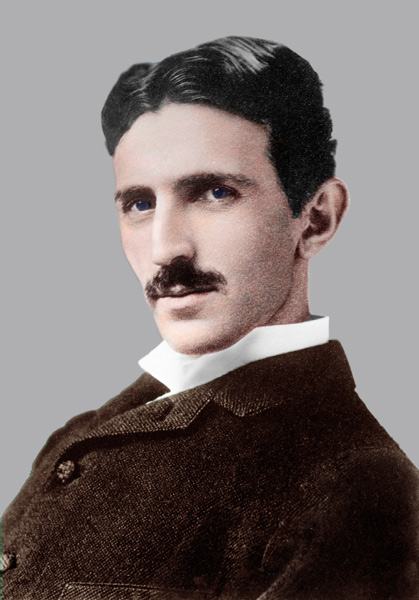 Nikola Tesla, Serb-US physicist a Unbekannter Künstler