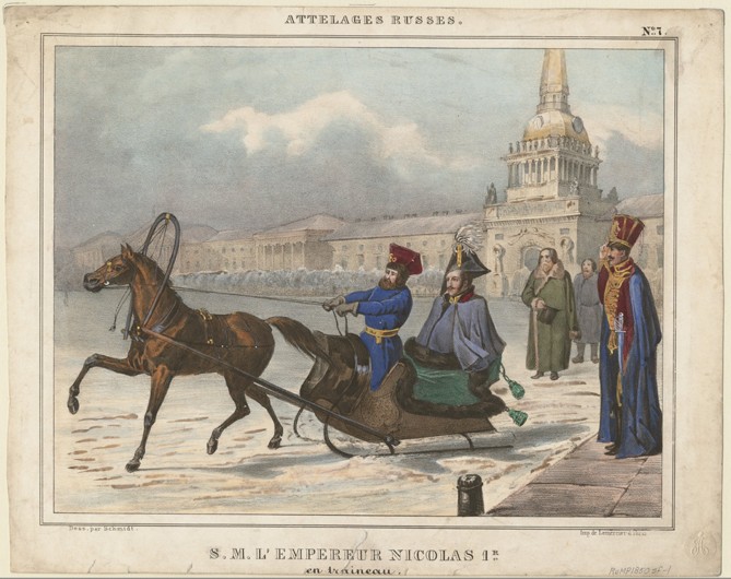 Nicholas I of Russia in a sleigh a Unbekannter Künstler