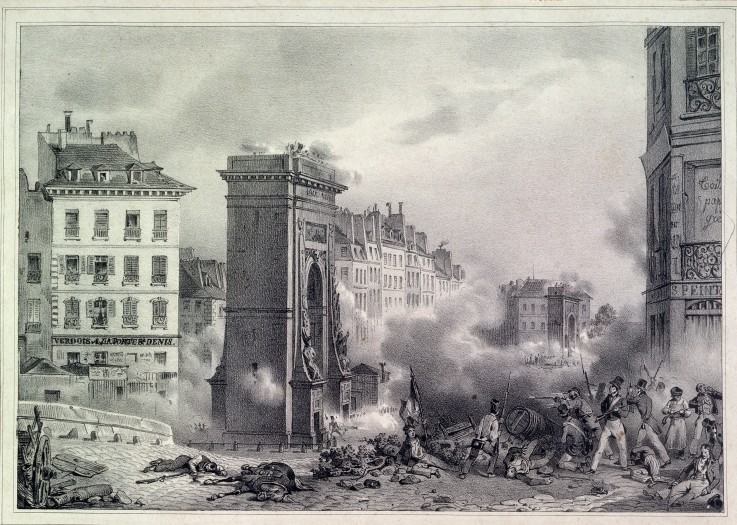 Paris. The July Revolution of 1830 a Unbekannter Künstler