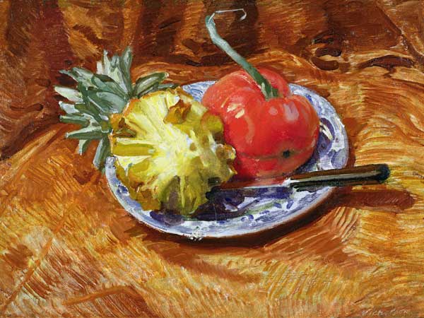 Pineapple and Tomato a Unbekannter Künstler