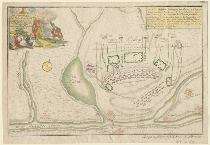 Plan of the Battle of Cahul a Unbekannter Künstler