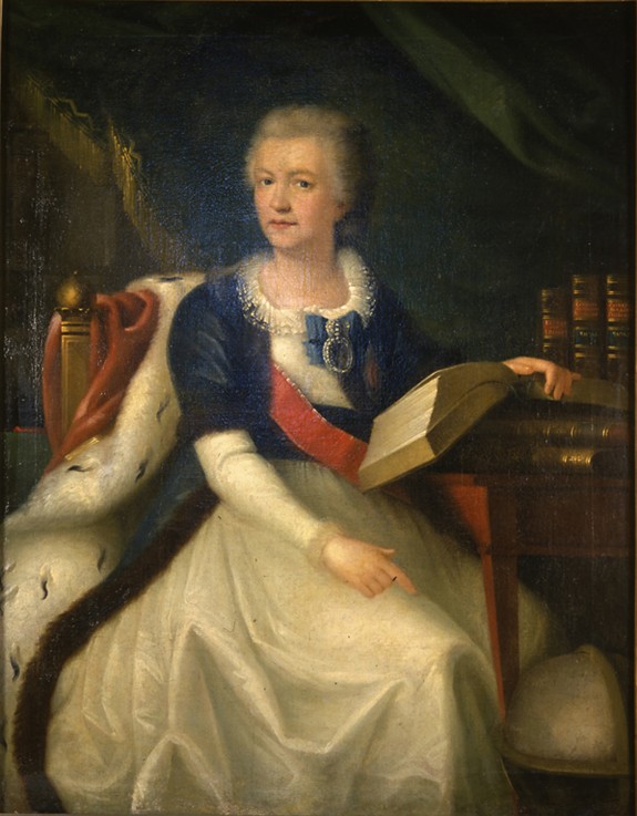 Portrait of the Princess Yekaterina R. Vorontsova-Dashkova (1744-1810), the first  President of the  a Unbekannter Künstler
