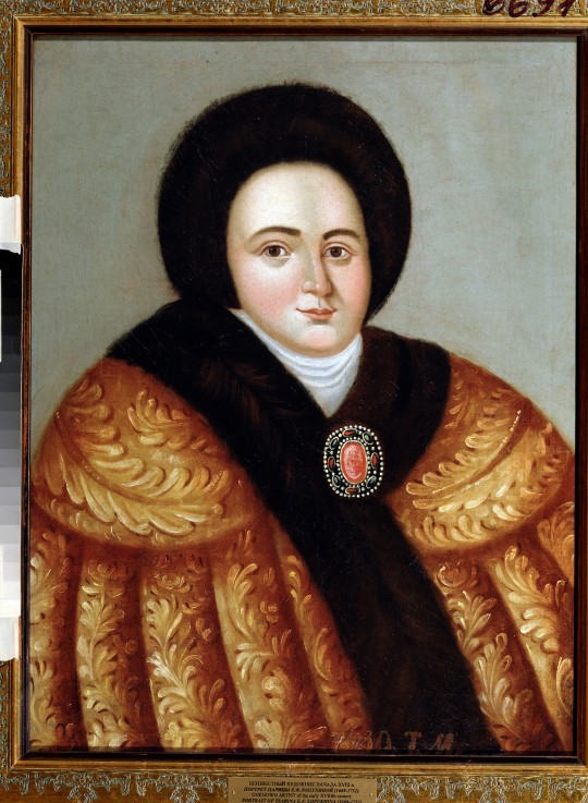 Portrait of Tsarina Evdokiya Feodorovna Lopukhina (1669-1731), the wife of tsar Peter I of Russia a Unbekannter Künstler