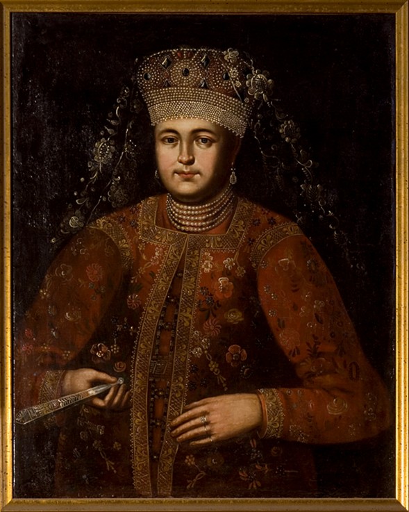 Portrait of Tsarina Marfa Matveyevna (1664-1715) a Unbekannter Künstler