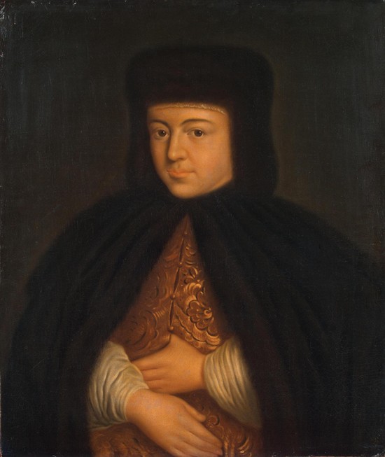 Portrait of the Tsarina Natalia Naryshkina (1651-1694), wife of tsar Alexis I of Russia a Unbekannter Künstler