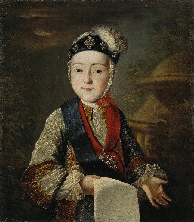 Portrait of Grand Duke Pavel Petrovich (1754-1801) as child a Unbekannter Künstler