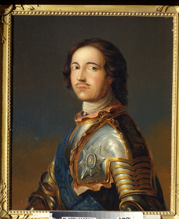 Portrait of Emperor Peter I the Great (1672-1725) in Knight Armour a Unbekannter Künstler